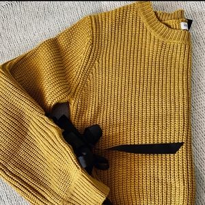 Yellow Sweater Crop Top